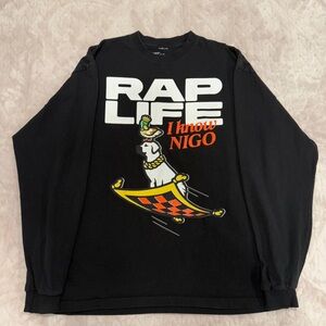 Nigo × StreetwearVictor Rap Life I know Nigo Longsleeve tee black 2XL